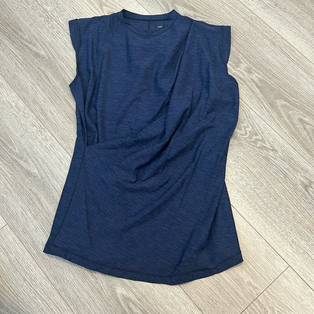 Zarely Blue Cap Sleeve Top Size Medium Dancewear Dancer Dance Studio
